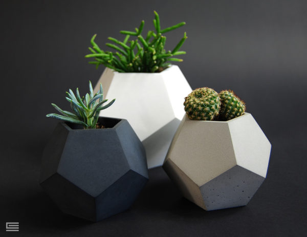 concrete flowerpots